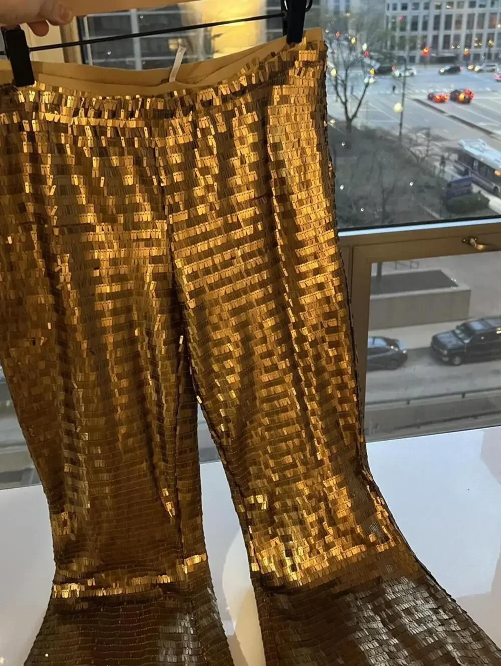 Free People Women's Gold Trousers - Picture 5 of 7